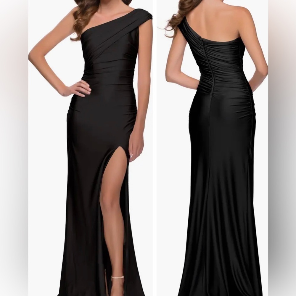 La Femme one shoulder Jersey gown size 16 NWT
